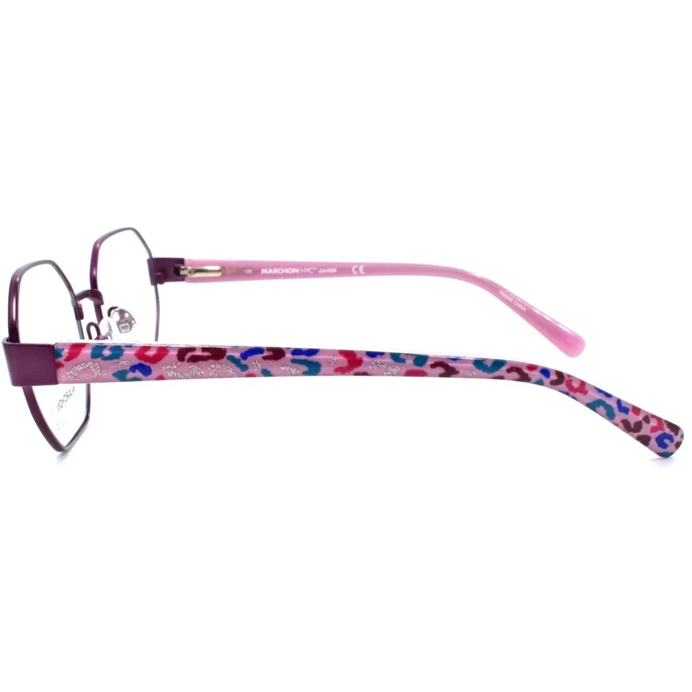 Marchon M-7001 505 Kids Girls Eyeglasses Frames Octagon 46-17-130 Plum